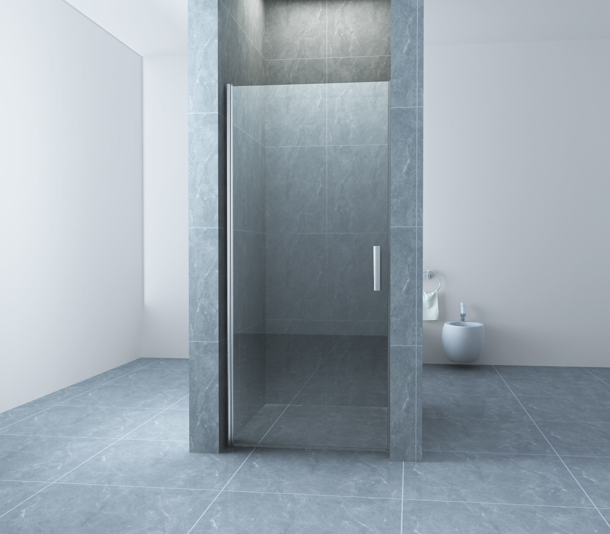 Productfoto Cerra eco nisdeur 900 x 1950 x 6 mm nano helder glas/chroom 204021