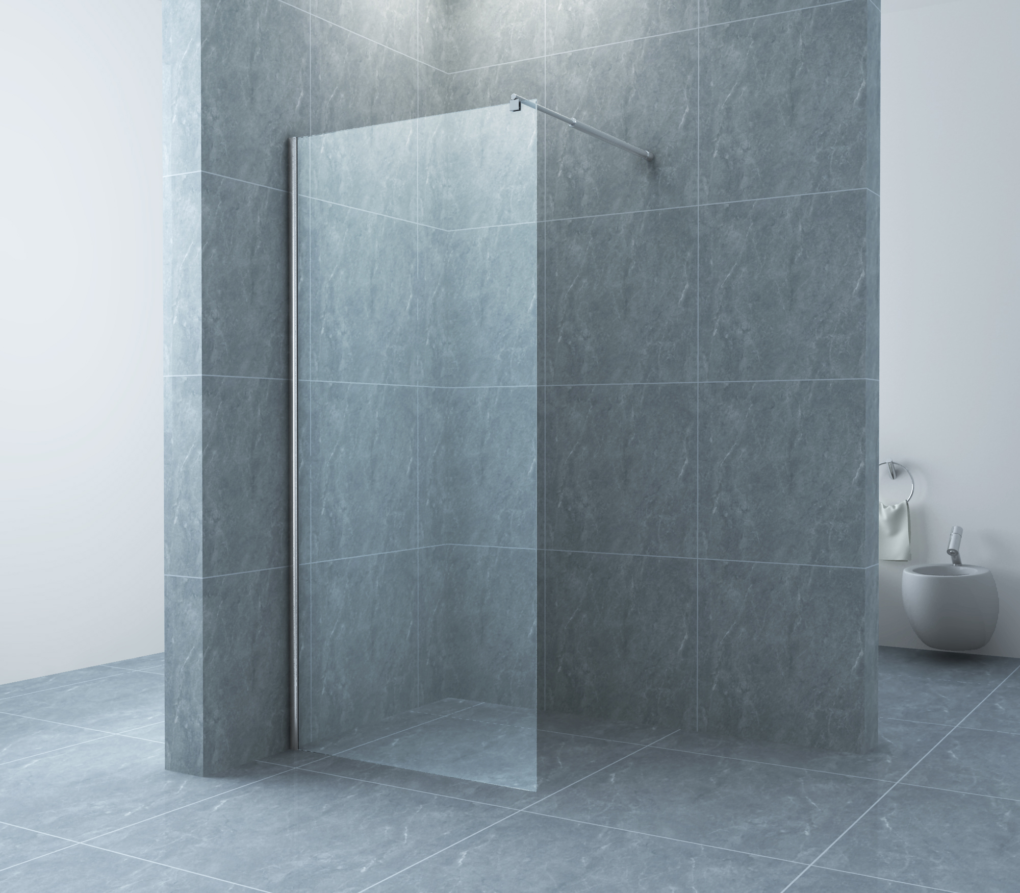 Productfoto Cerra eco inloopdouche 1000 x 1950 x 6 mm nano helder glas/chroom 204032