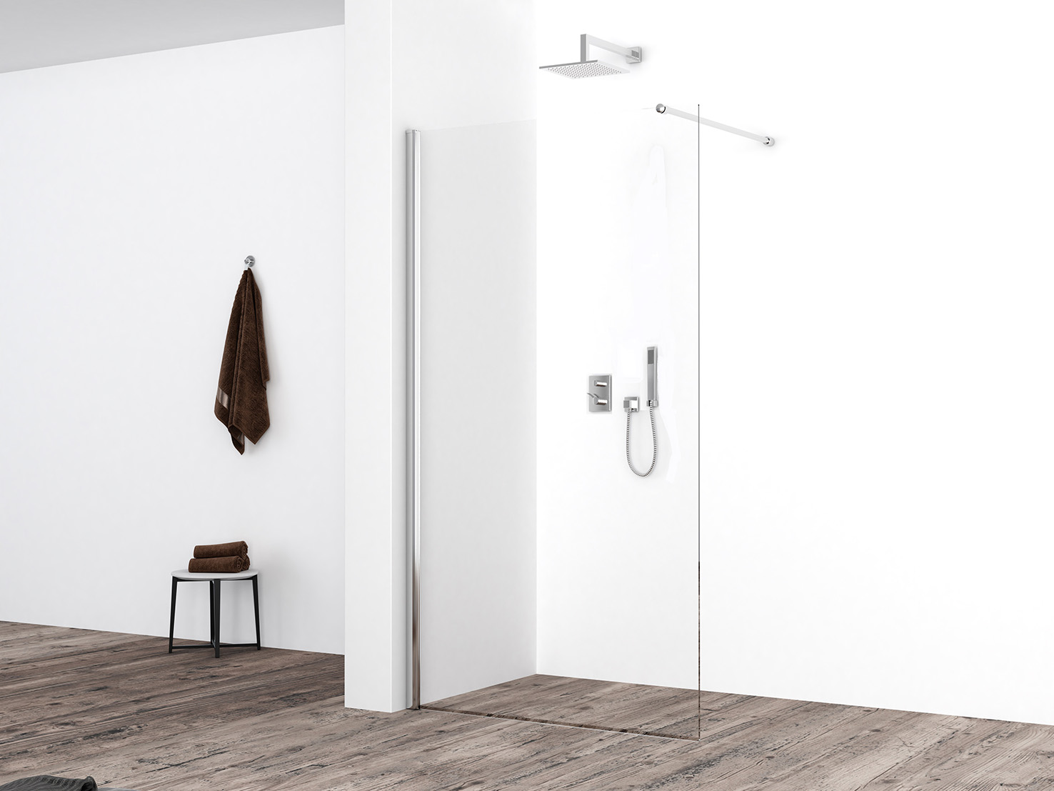 Productfoto Eco inloopdouche 1000 x 2000 x 8 mm nano helder glas/chroom 204052