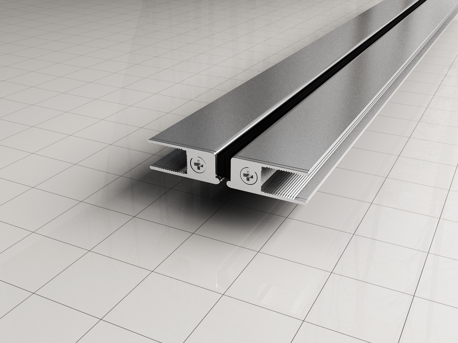 Productfoto set magneetstrip voor 1/4 cabine met 2 draaideuren 8mm chroom 206002