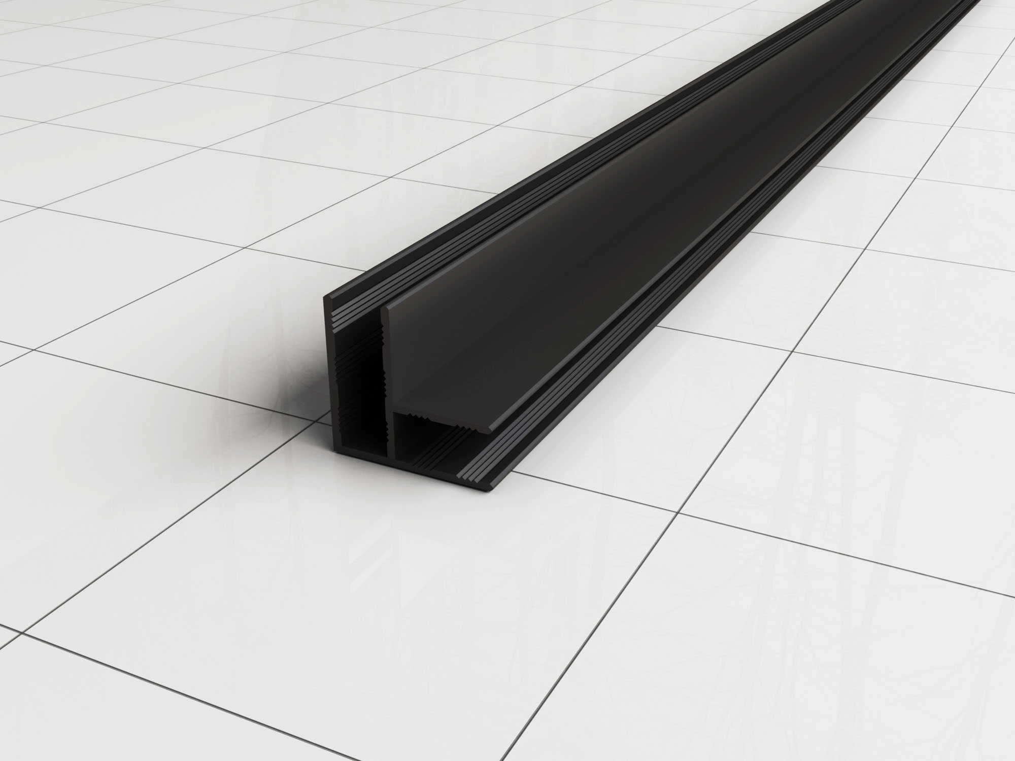 Productfoto Slim hoekprofiel 2000 x 10 mm mat zwart 206126
