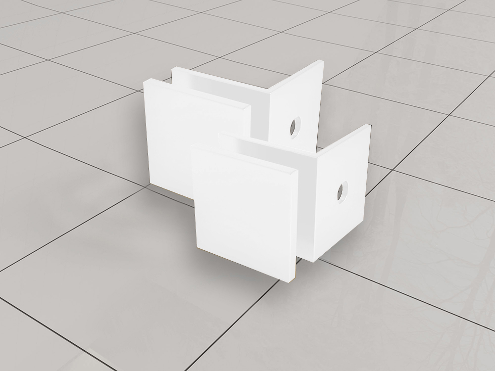 Productfoto Less glaskoppelingset voor profielloze inloopdouche 2 stuks mat wit 206163