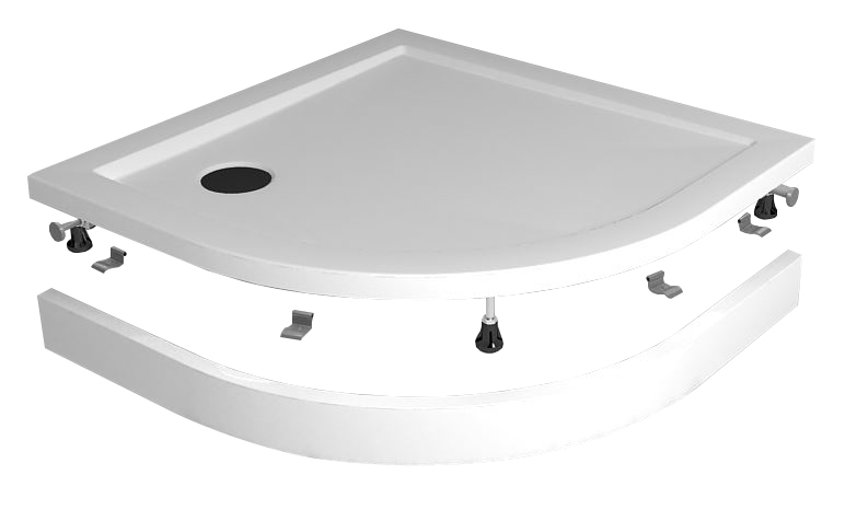 Productfoto Voorzetpaneel met poten voor douchebak kwartrond 90 x 90 x 4 cm glans wit 213563