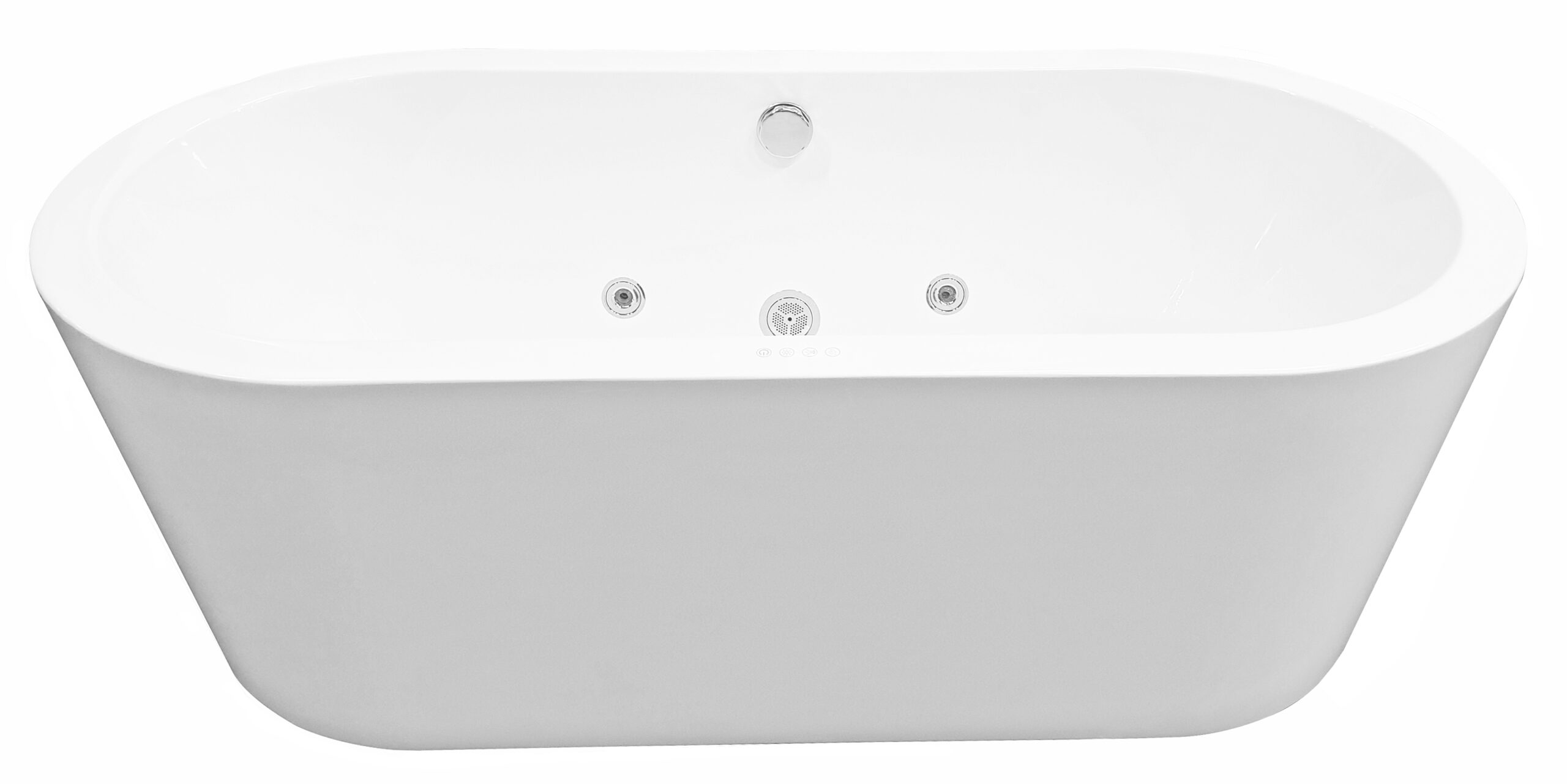 Productfoto Libero vrijstaand whirlpool ligbad 170x80 cm acryl glans wit met waste chroom 213652