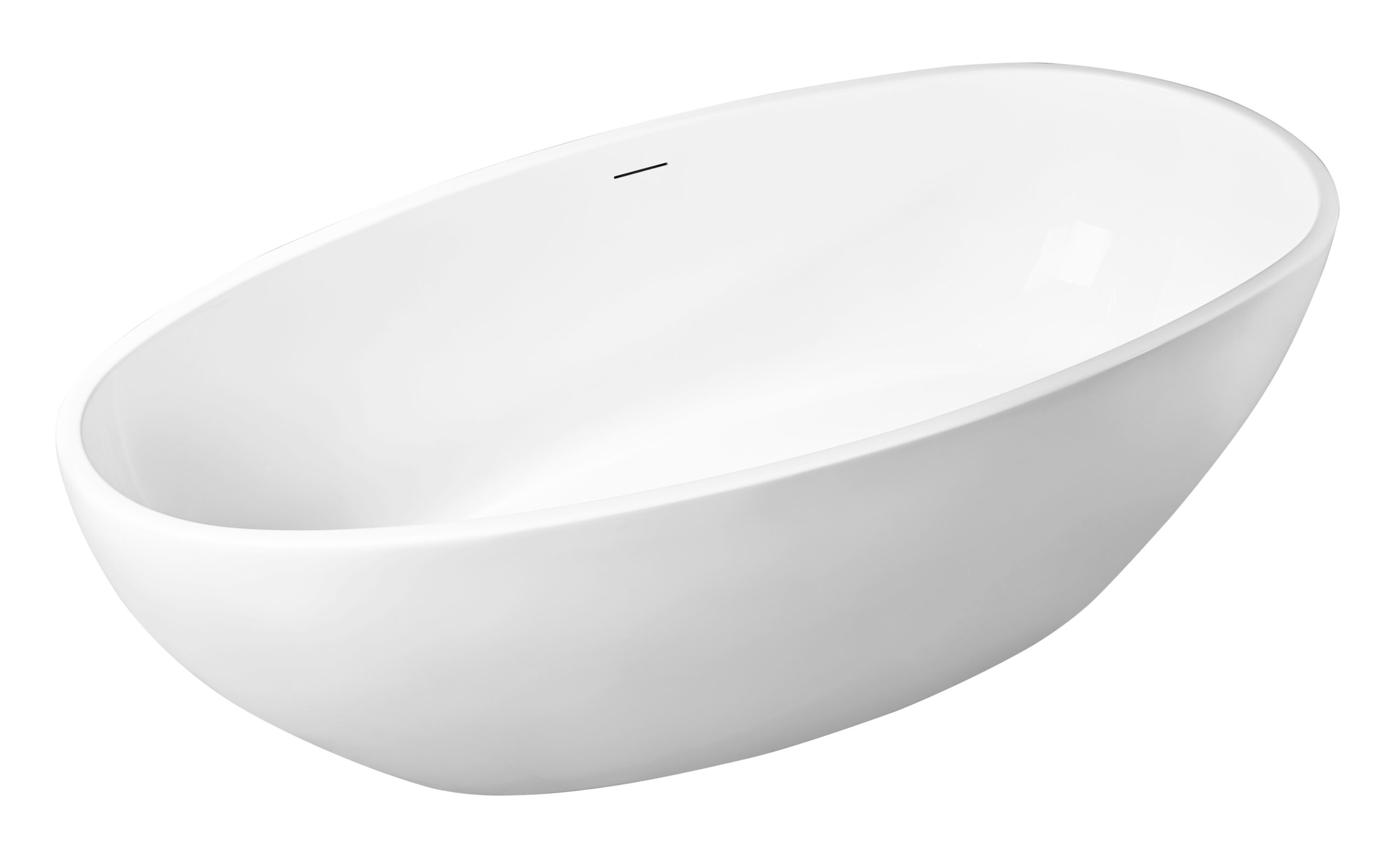 Productfoto Ellips vrijstaand bad 180 x 90 x 60 cm acryl glans wit met waste glans wit 213670