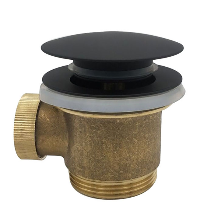 Productfoto Caral clickwaste afvoerplug vrijstaand bad 1 1/2" mat zwart 216007