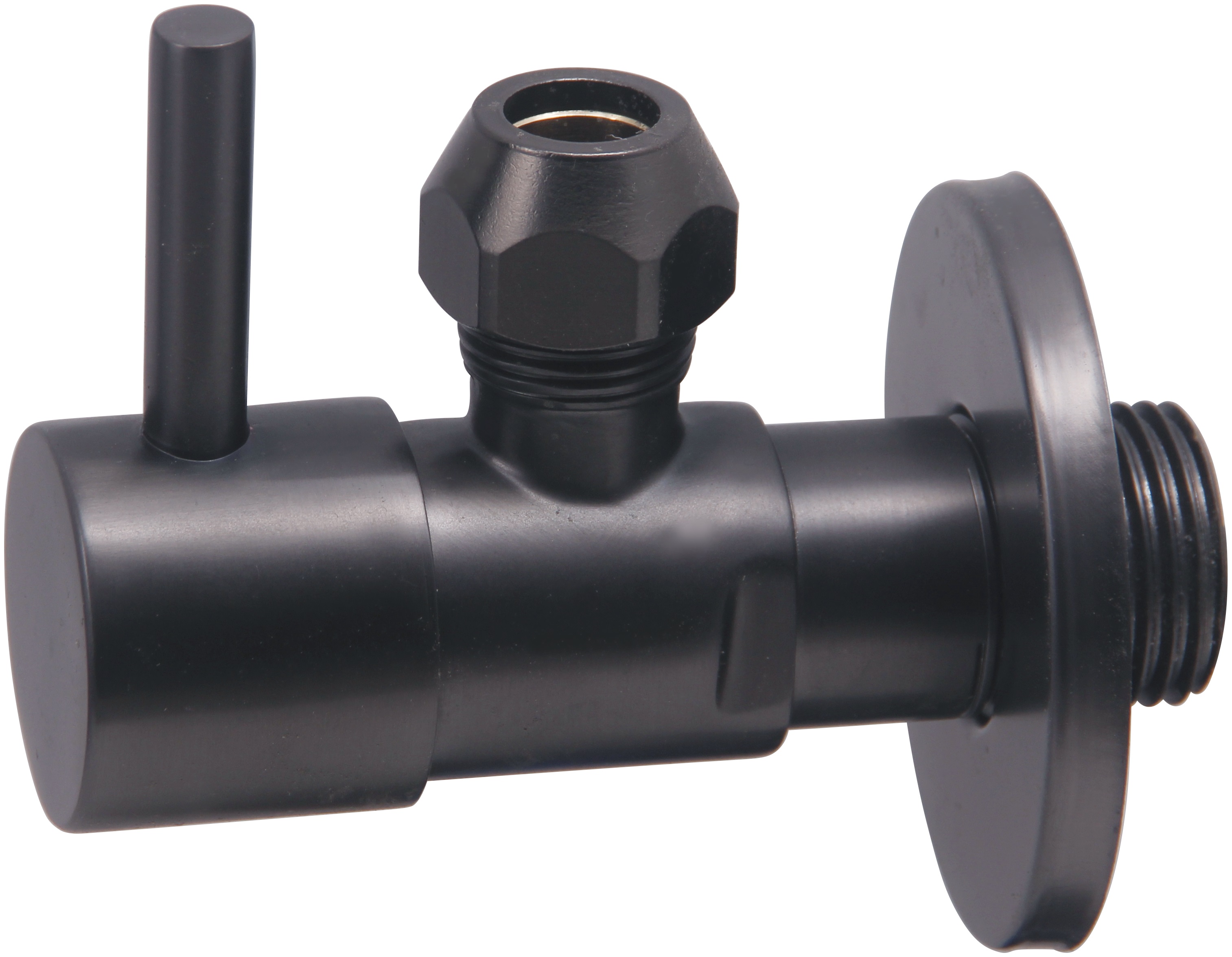 Productfoto Minimal hoekstopkraan 1/2" x 3/8" of knel 10 mm gunmetal PVD 223617