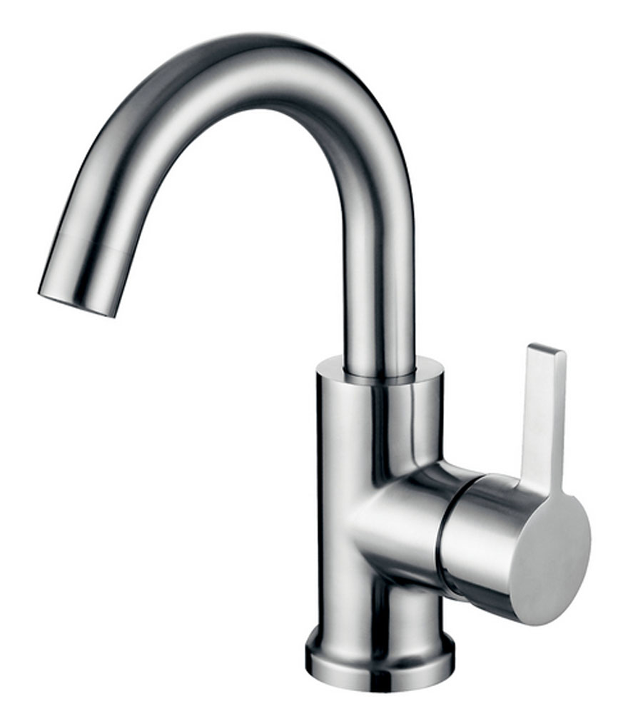 Productfoto Wes wastafelkraan met coldstart en draaibare uitloop geborsteld RVS 243712