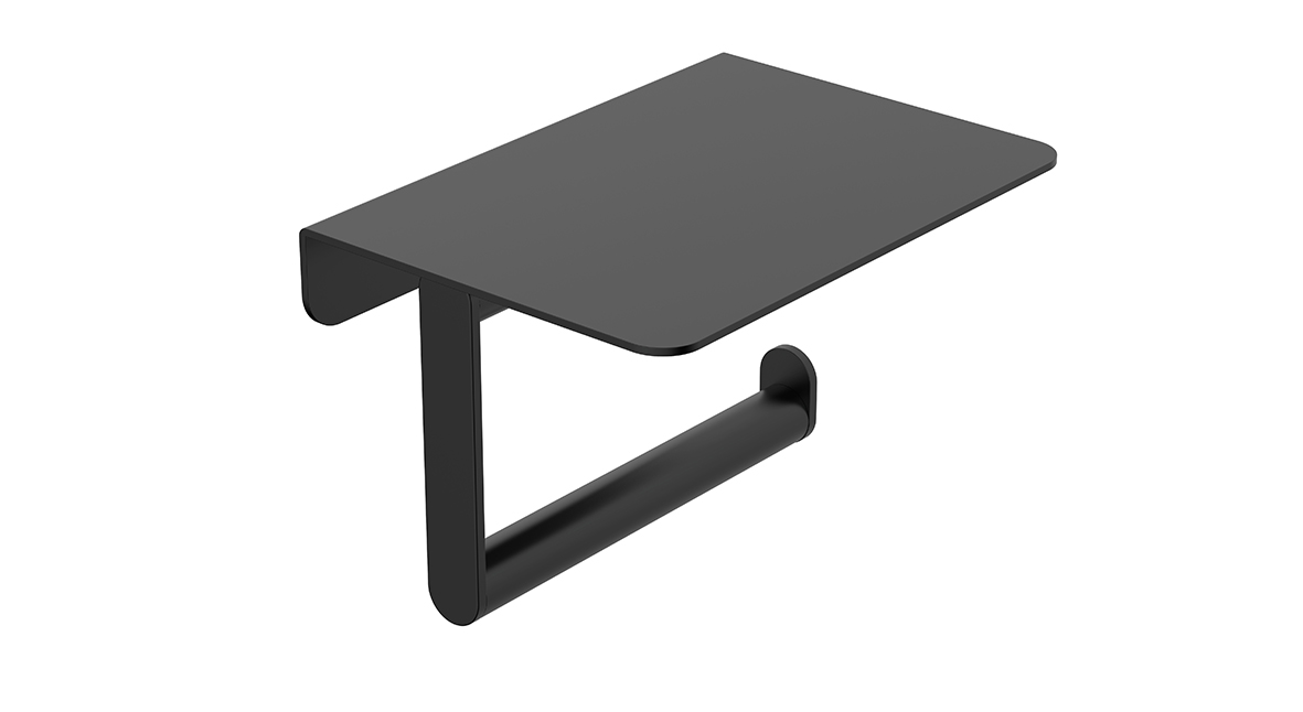 Productfoto Alonzo toiletrolhouder met planchet mat zwart 287061