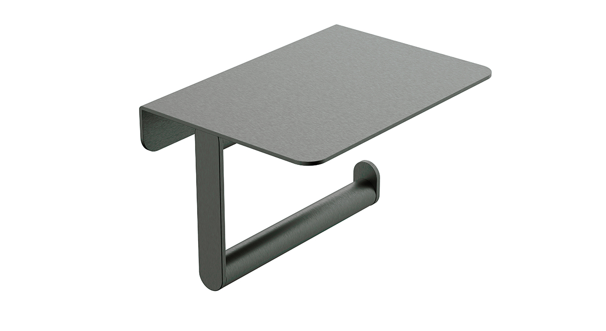 Productfoto Alonzo toiletrolhouder met planchet gunmetal PVD 287064