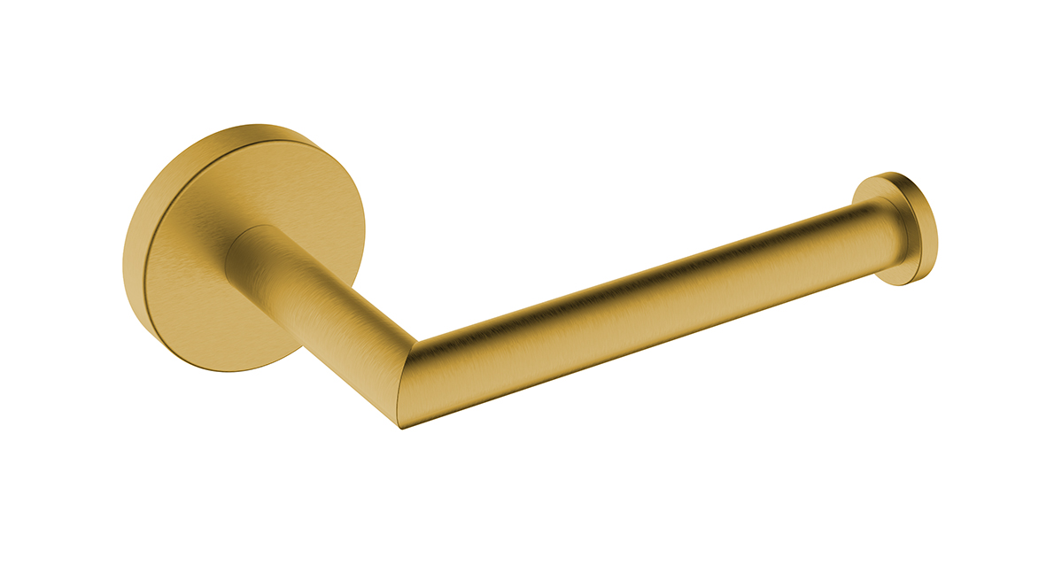 Productfoto Alonzo toiletrolhouder met vaste arm geborsteld messing PVD 289003