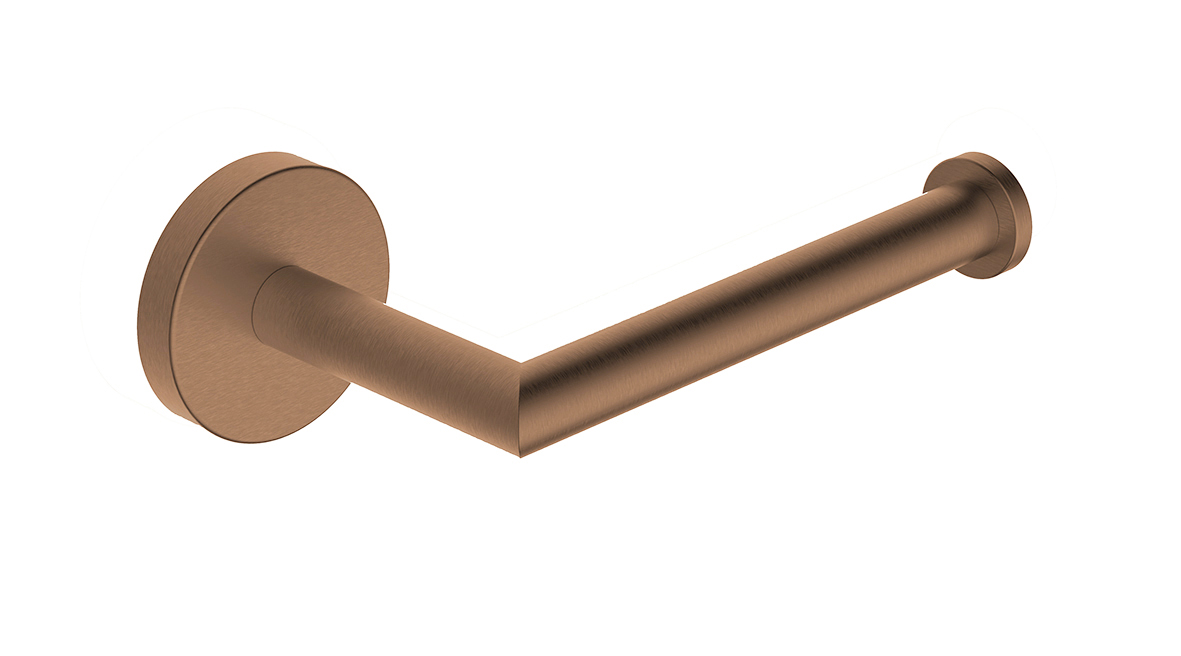 Productfoto Alonzo toiletrolhouder met vaste arm geborsteld brons koper PVD 289005