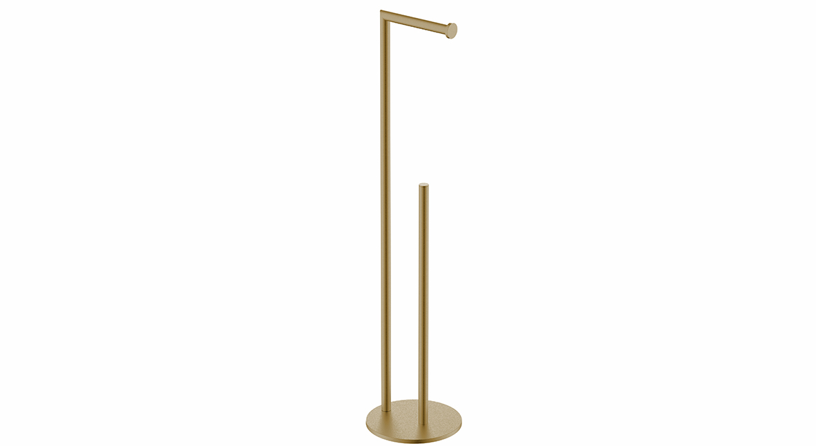Productfoto Alonzo toiletrolhouder met reserverolhouder vrijstaand geborsteld messing PVD 289013