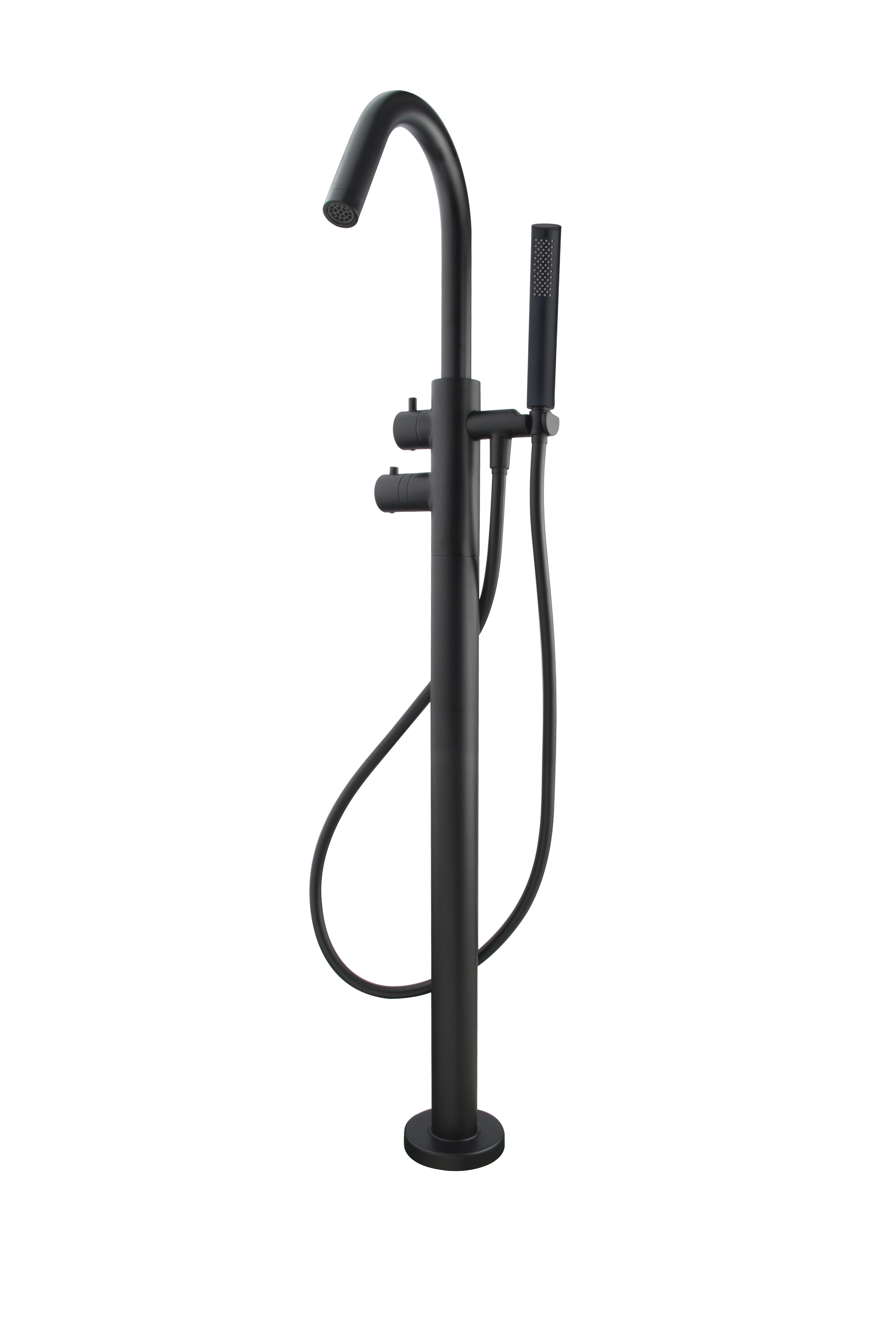 Productfoto Caral thermostatische badmengkraan vrijstaand mat zwart 292070
