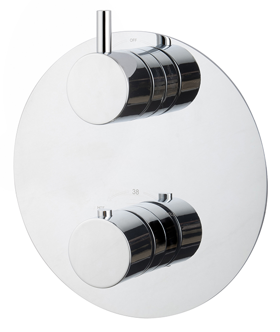Productfoto Caral afbouwdeel rond inbouwthermostaat 2 weg chroom 292540