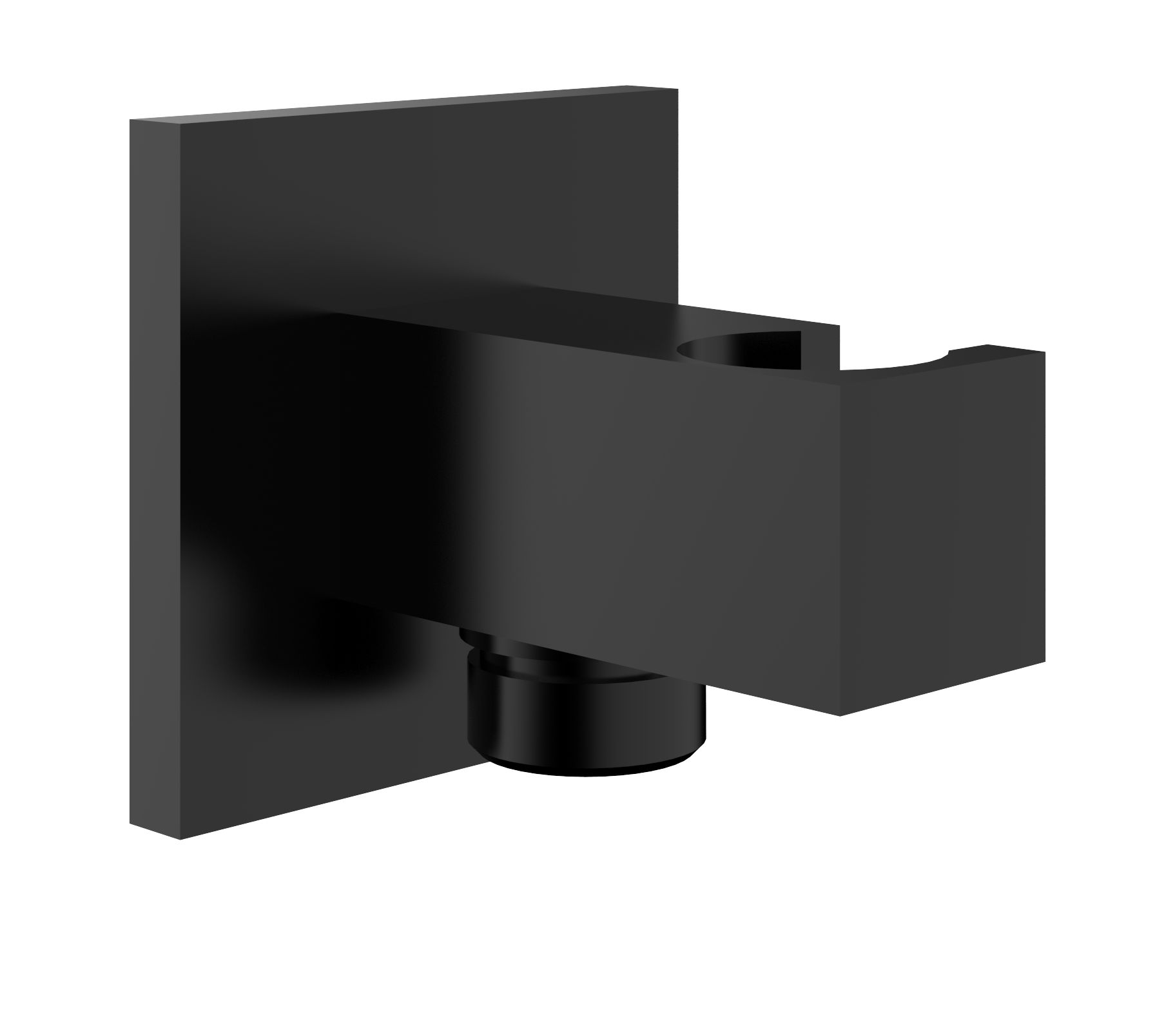 Productfoto Rombo wandaansluitbocht met handdouchehouder vierkant 1/2" mat zwart 292803
