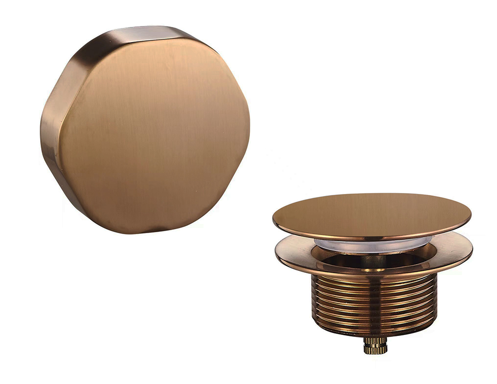 Productfoto Doblar afbouwdeel badafvoer met overloop geborsteld brons koper PVD 292909
