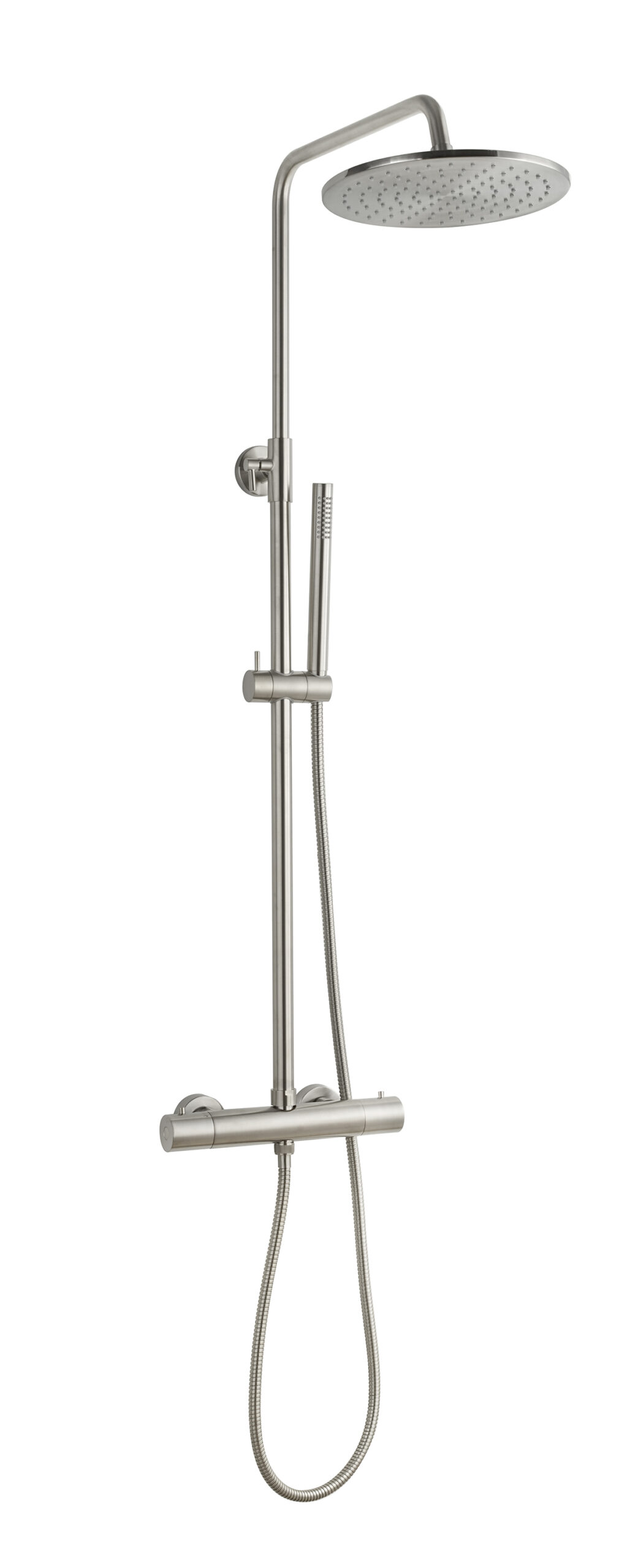 Productfoto Caral thermostatische regendoucheset opbouw geborsteld staal PVD 292955