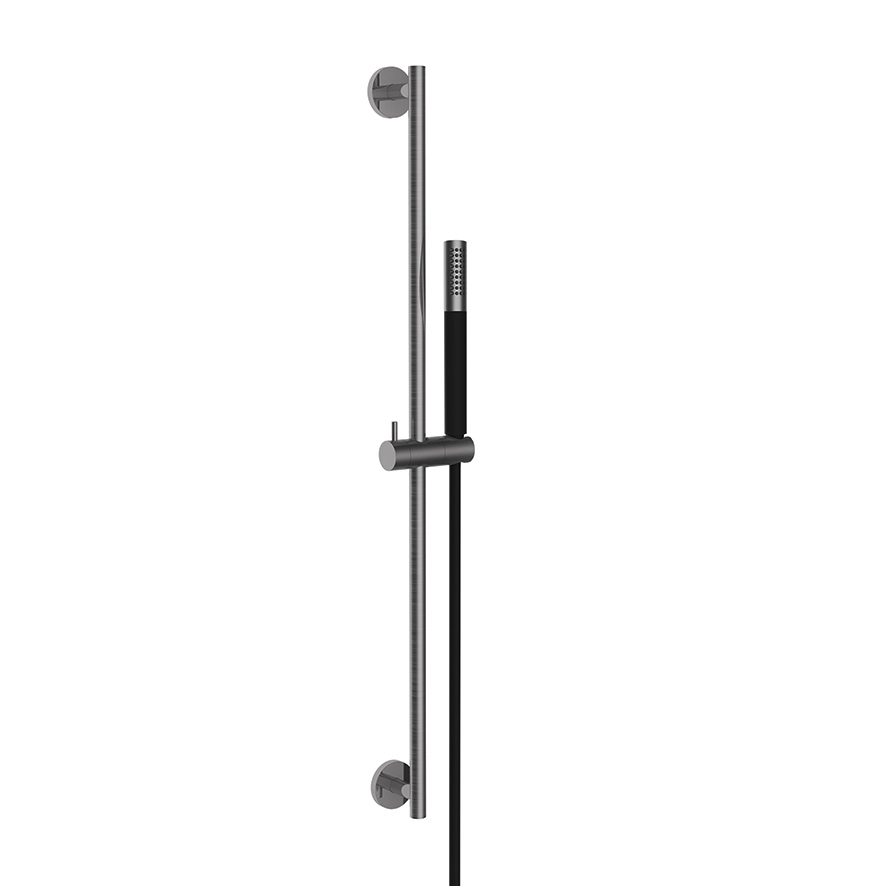 Productfoto UniMatch glijstangset compleet met staafhanddouche 1 stand gunmetal/mat zwart 293856