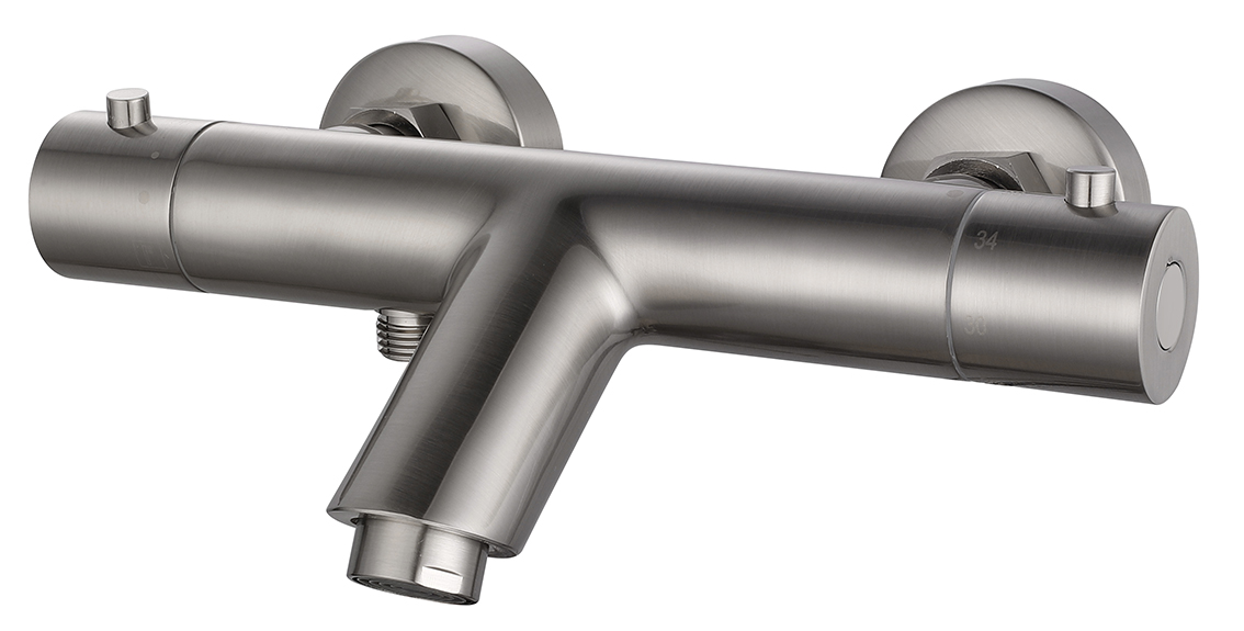 Productfoto Rio thermostatische badmengkraan 15 cm geborsteld staal 293927