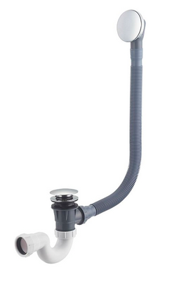 Productfoto Badafvoer en overloopcombinatie met clickwaste chroom 293996