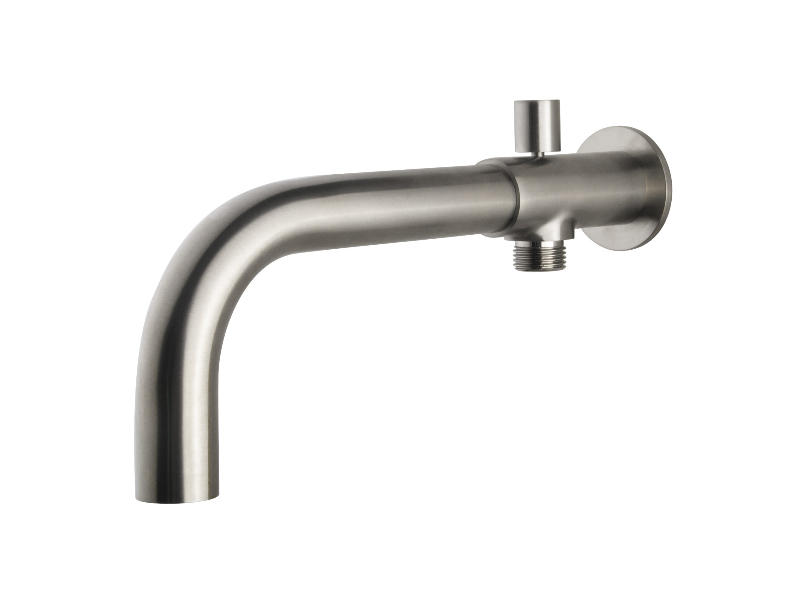 Productfoto inbouw-baduitloop met omstel rond 23cm geborsteld staal PVD 294061