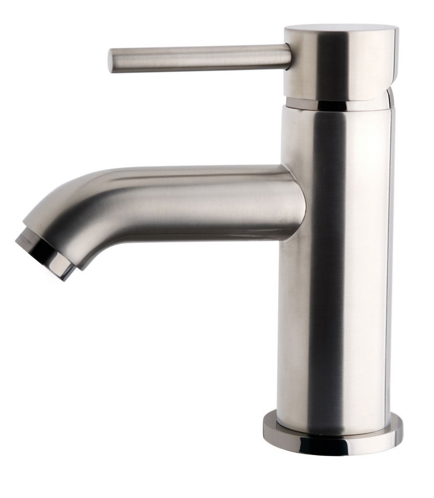 Productfoto Caral Cadans wastafelkraan laag geborsteld staal PVD 294103