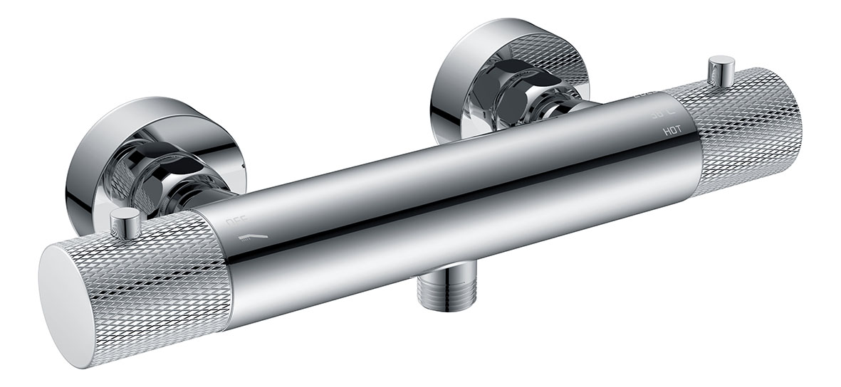 Productfoto Ribbd thermostatische douchemengkraan hartafstand 15 cm chroom 295350