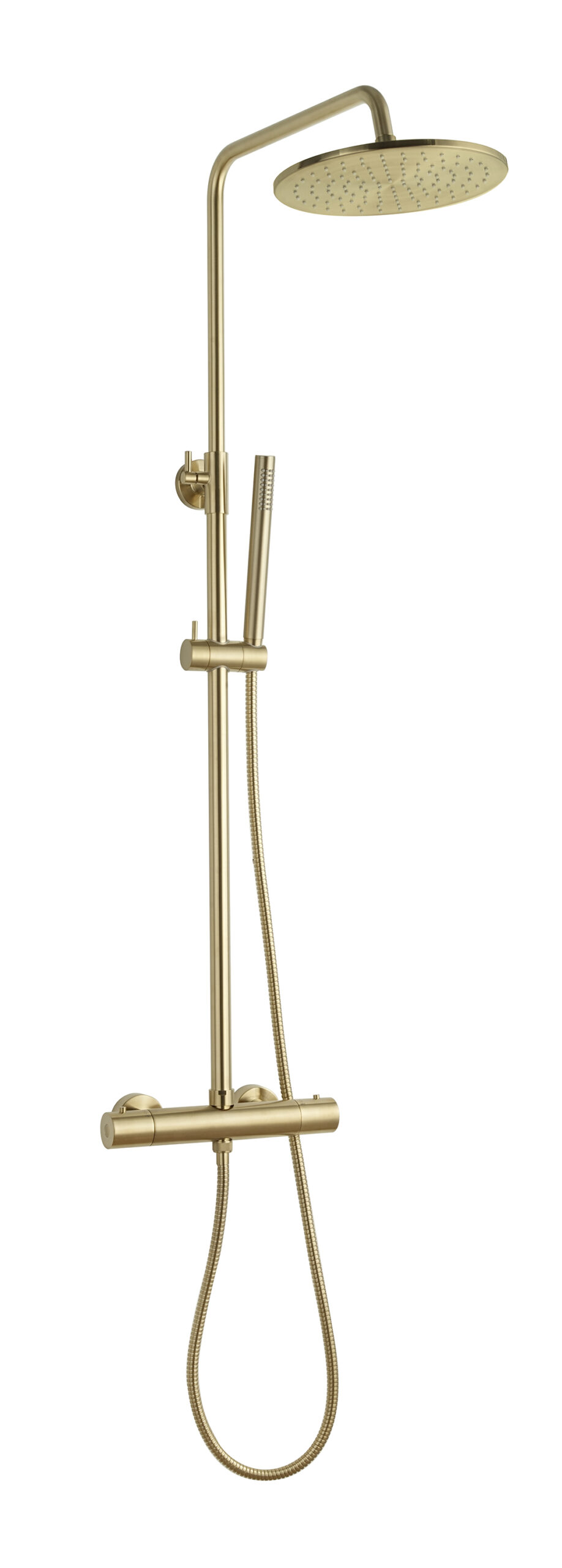 Productfoto Caral thermostatische regendoucheset opbouw geborsteld messing PVD 295956