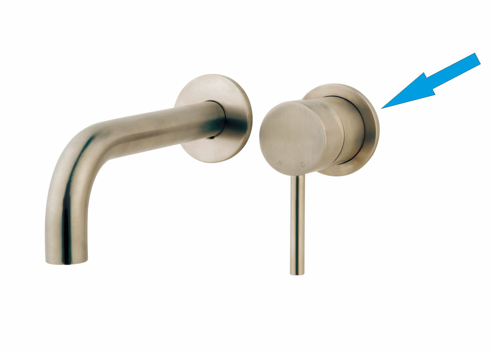 Productfoto Caral rozet kraangedeelte eenhendel wastafelkraan 65 mm geborsteld staal PVD 296005