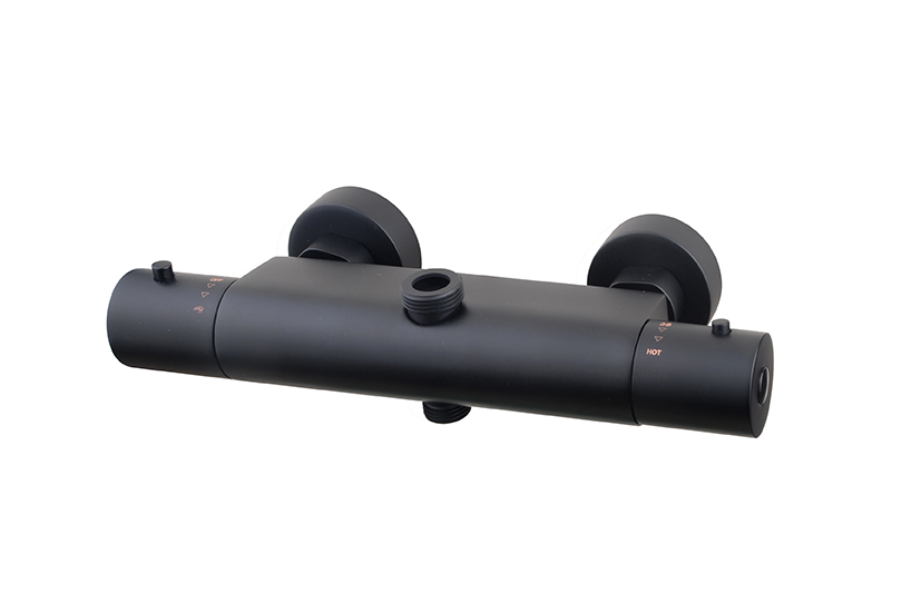 Productfoto Caral thermostaatkraan voor thermostatische regendoucheset opbouw mat zwart 296109
