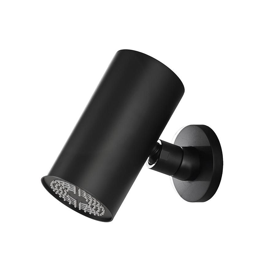 Productfoto UniMatch Beam hoofddouche rond 1 stand met muurbevestiging mat zwart 297821