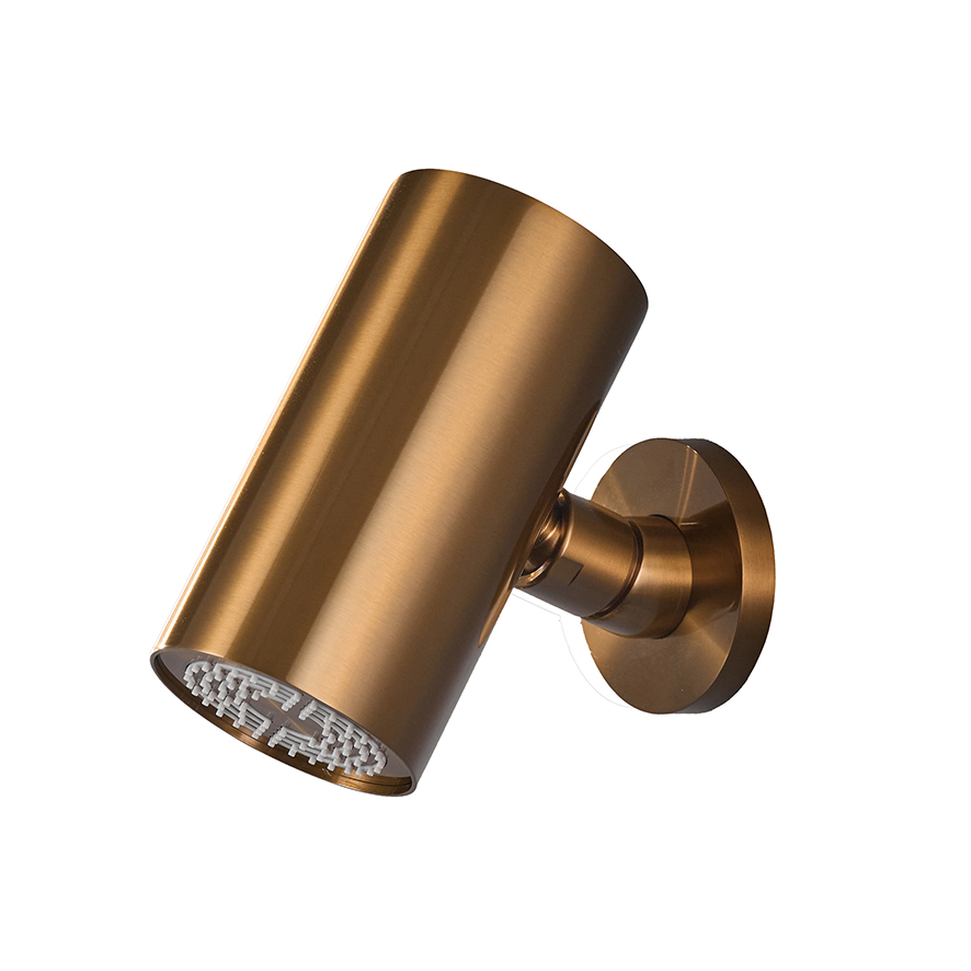 Productfoto UniMatch Beam hoofddouche rond 1 stand met muurbevestiging geborsteld brons koper PVD 297825
