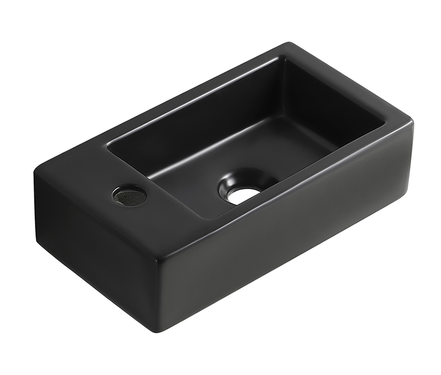 Productfoto Rhea M fontein links 40 x 22 x 11 cm keramiek mat zwart 321495