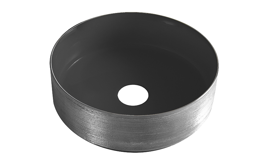 Productfoto Mondri waskom rond 36 x 36 x 12 cm mat zwart/gunmetal 323300