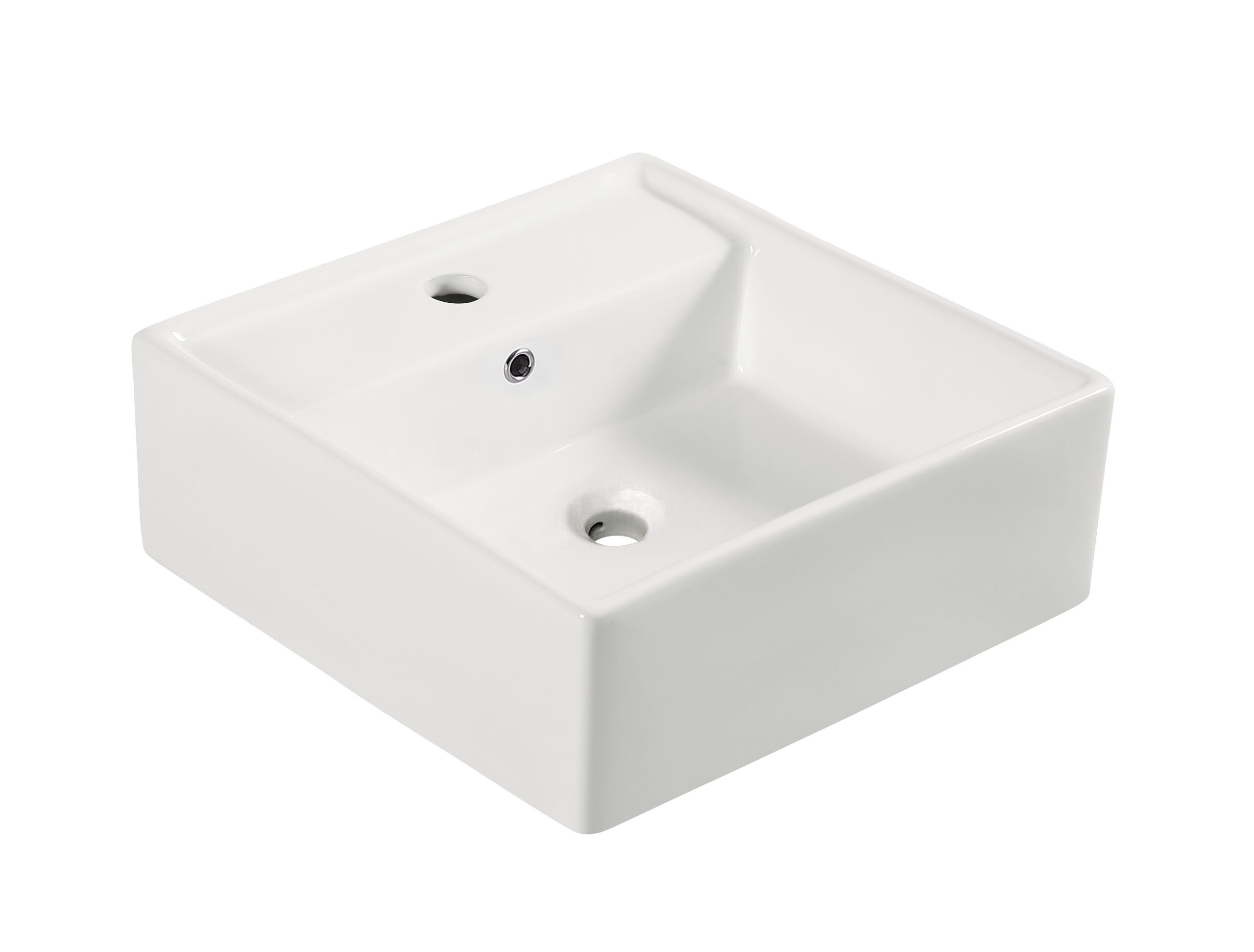 Productfoto Larx waskom vierkant 41 x 41 x 15 cm keramiek glans wit 323401