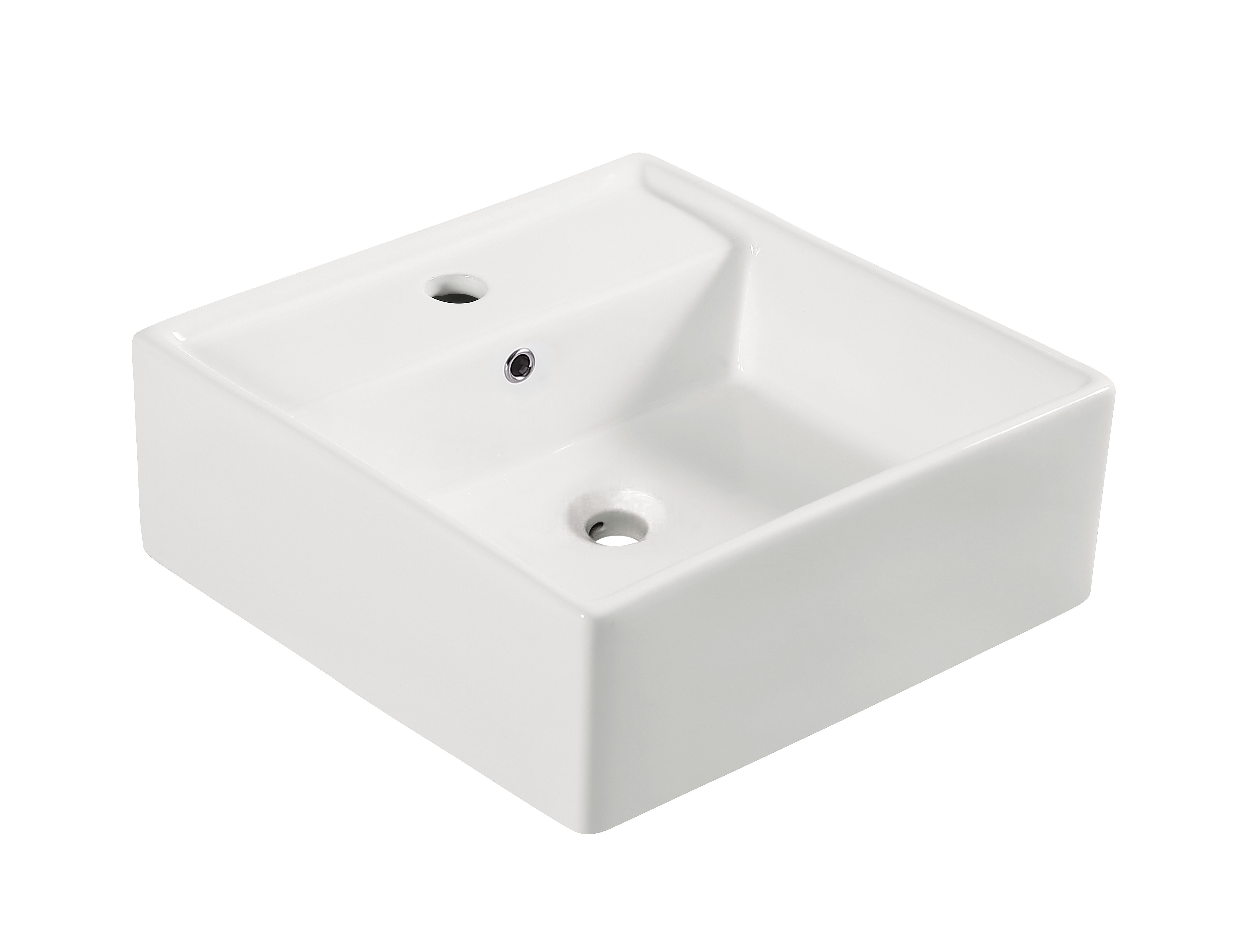 Productfoto Larx waskom vierkant 41 x 41 x 15 cm keramiek glans wit 323401