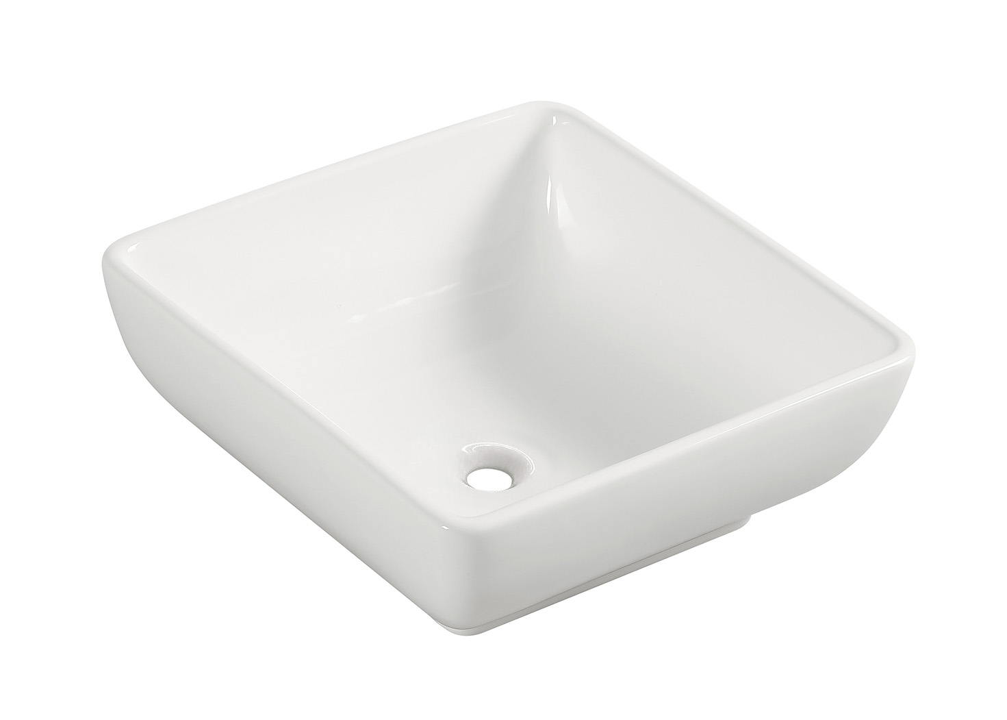 Productfoto Piazza waskom vierkant 40 x 40 x 15 cm keramiek glans wit 323406