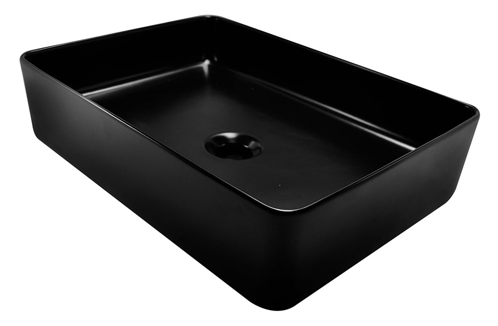 Productfoto Link opzetwastafel 35 x 50 x 12 cm keramiek mat zwart 323425