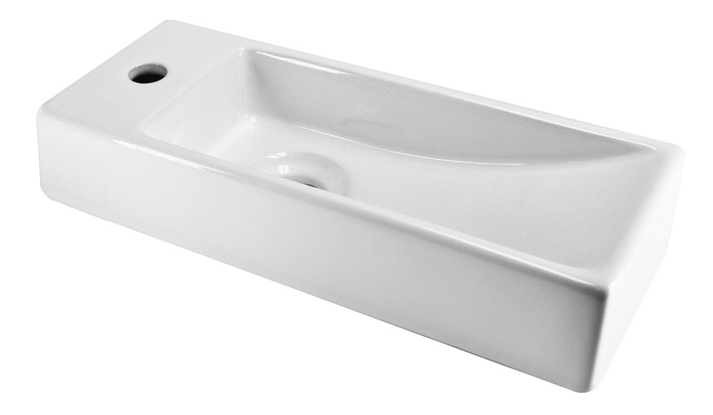 Productfoto Trim mini fontein links 38 x 14 x 8 cm keramiek glans wit 323436