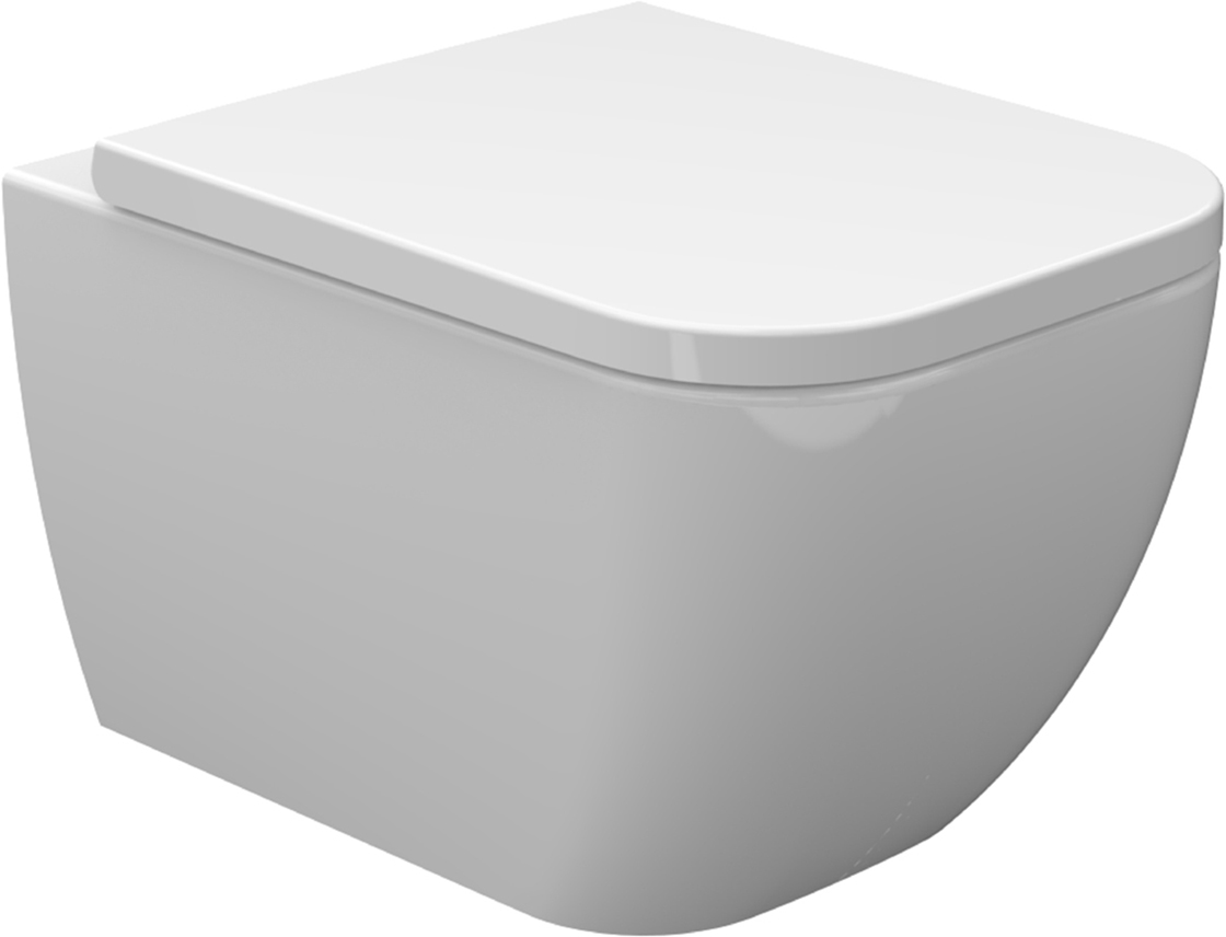 Productfoto Sky wandcloset verkort met Sky toiletzitting softclose en quick release glans wit 323448