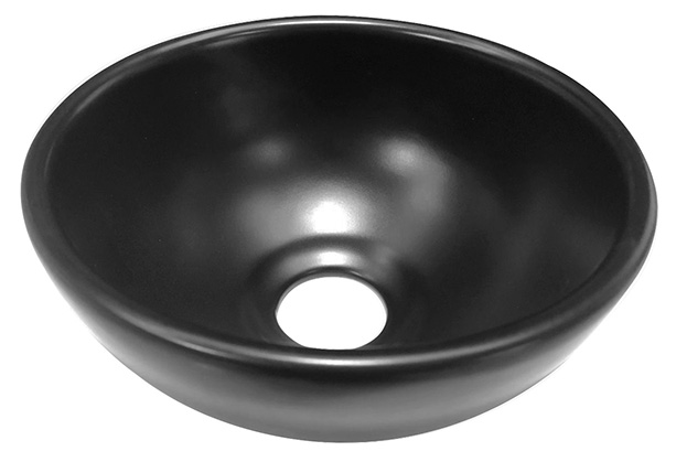 Productfoto Consilio waskom rond 20 x 9 cm keramiek mat zwart 323576