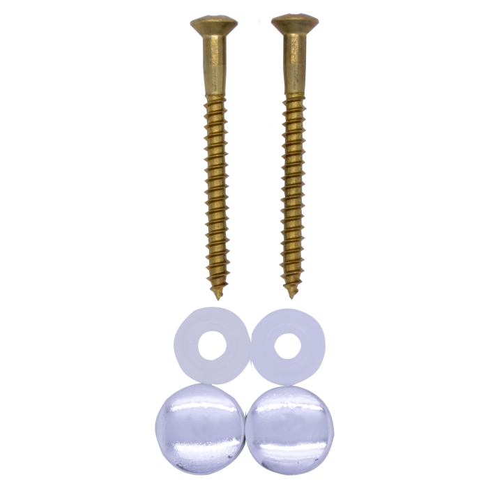 Productfoto Potschroevenset zonder plug 2 stuks messing 5.5 x 70 mm afdekdop chroom 324264