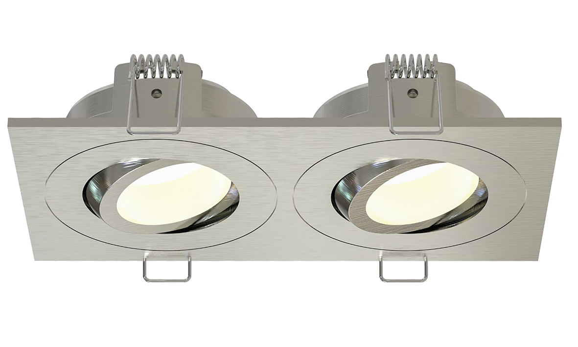 Productfoto Spotz inbouwspot dubbel dimbaar IP65 geborsteld staal 332010