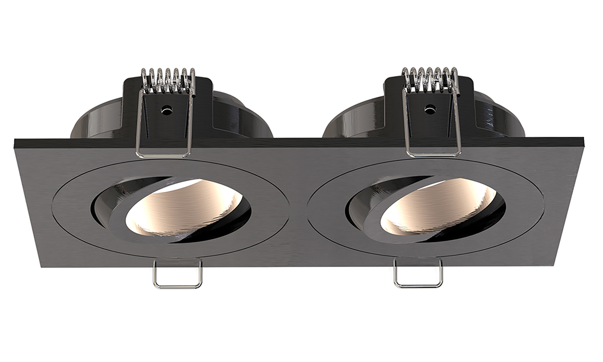 Productfoto Spotz inbouwspot dubbel dimbaar IP65 gunmetal 332012