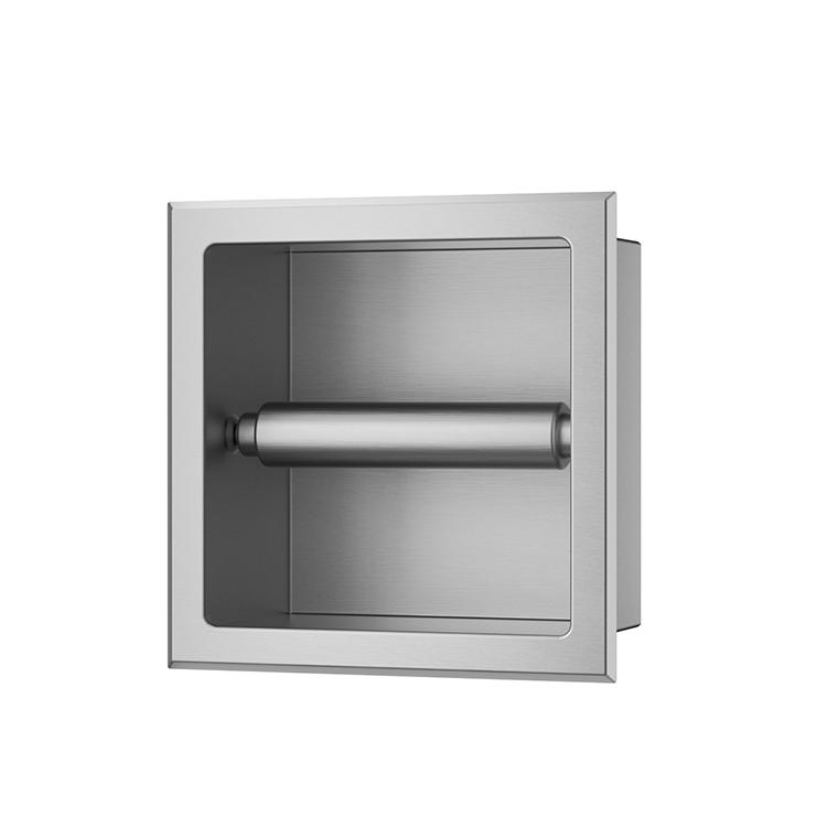 Productfoto Rocko toiletrolhouder zonder klep inbouw RVS 332110