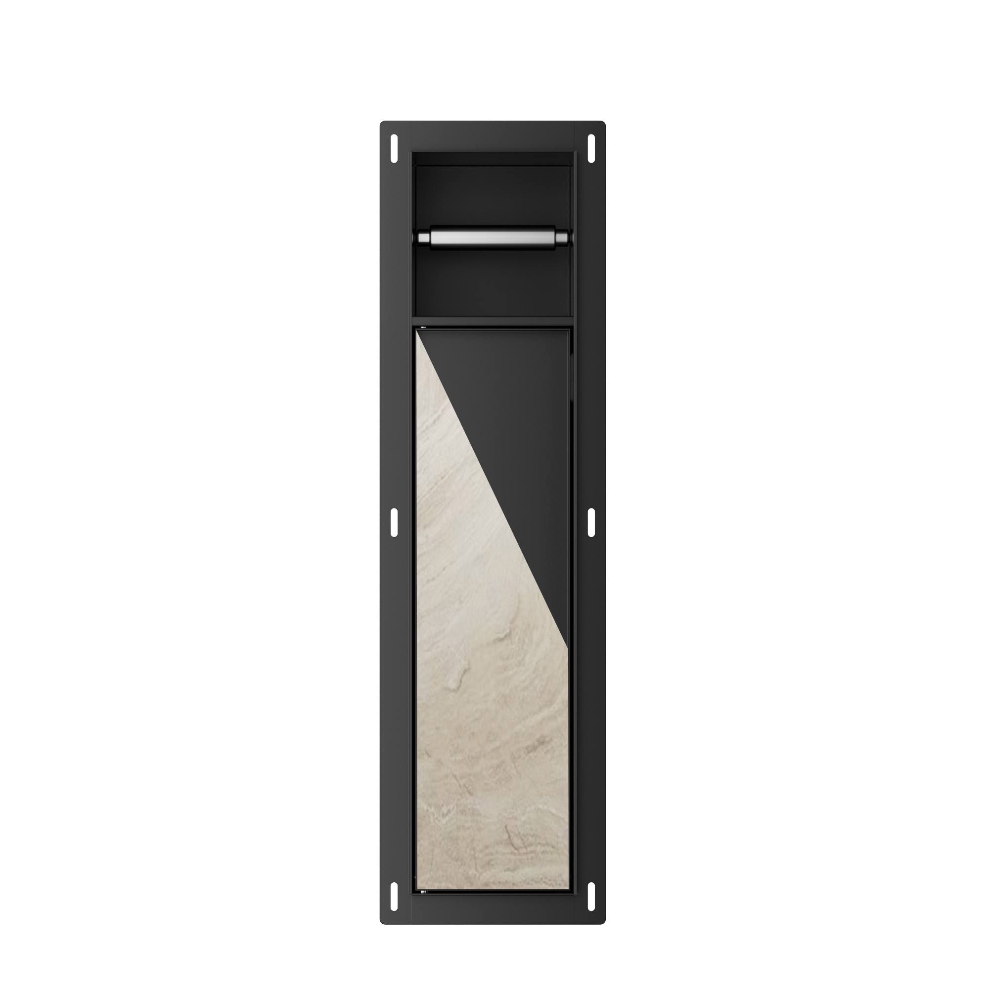 Productfoto Rocko toiletrol- en borstelhouder inbouw betegelbaar mat zwart 332131
