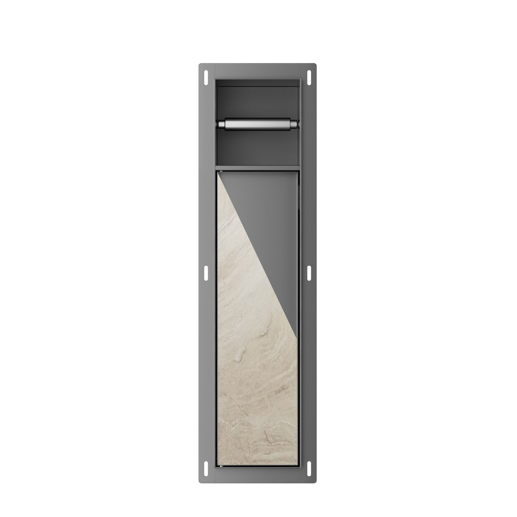 Productfoto Rocko toiletrol- en borstelhouder inbouw betegelbaar gunmetal PVD 332133