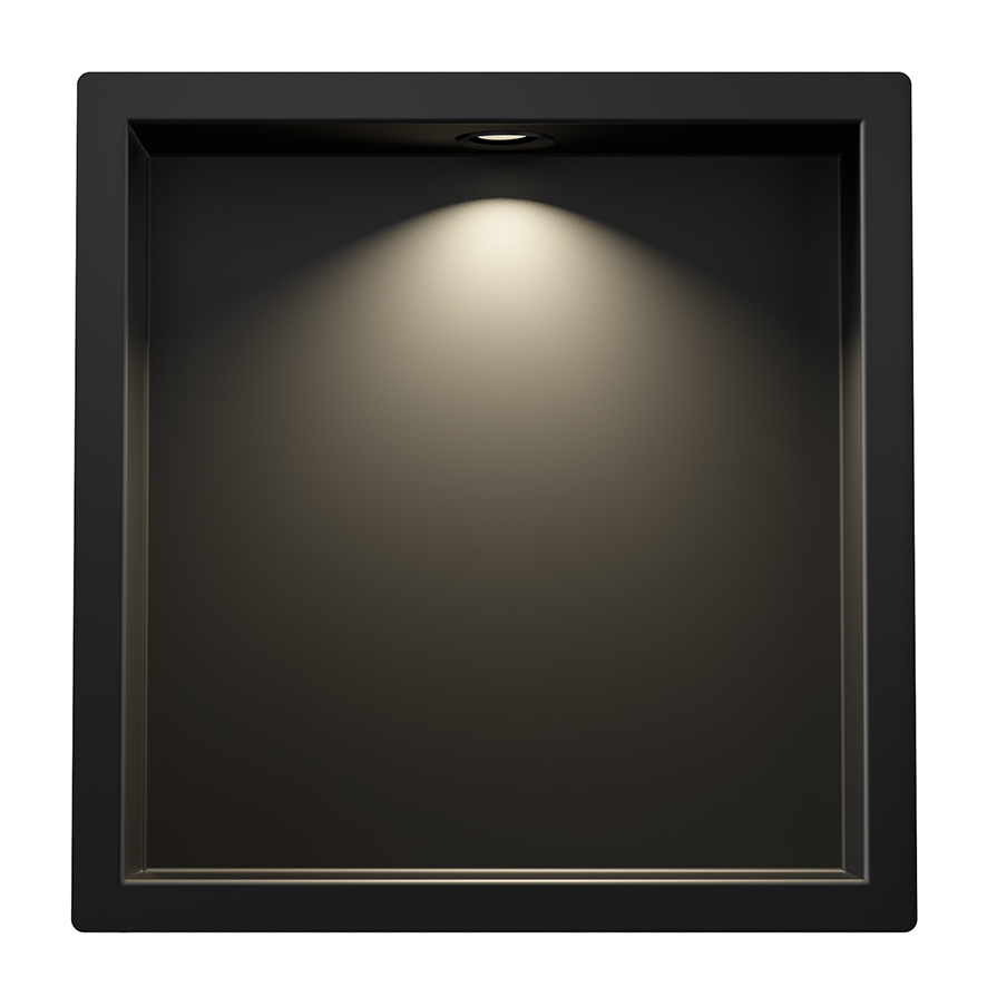 Productfoto Demis inbouwnis met LED 30 x 30 x 7 cm mat zwart 332167