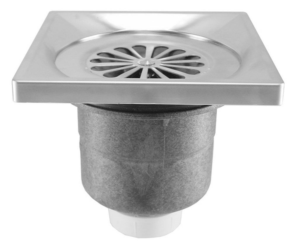 Productfoto Riko Luxe doucheput met onderuitlaat 14 x 14 cm RVS 333532